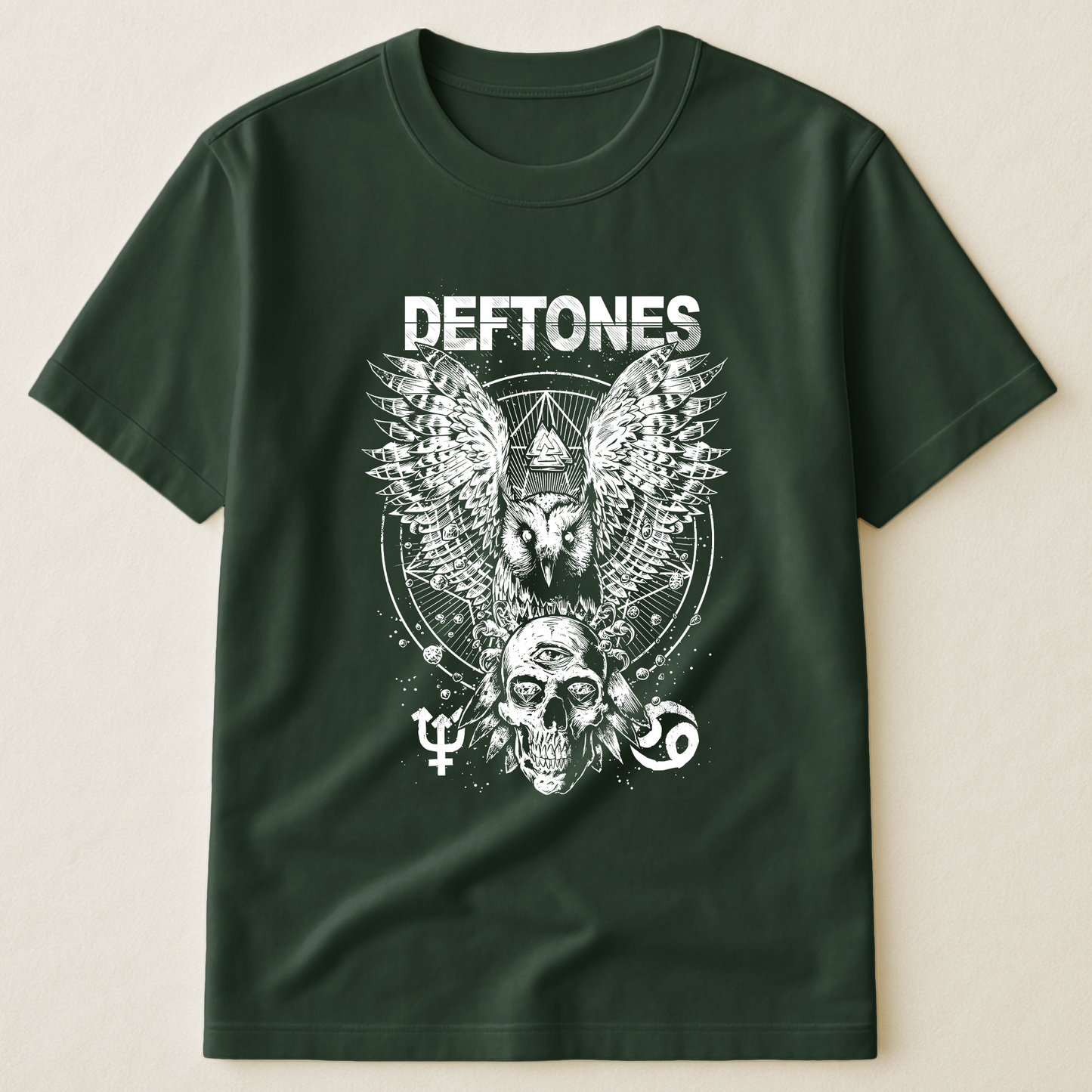Deftones Owl and Skull T-Shirt – Retro Rock Music Band Deftones Merch Tee