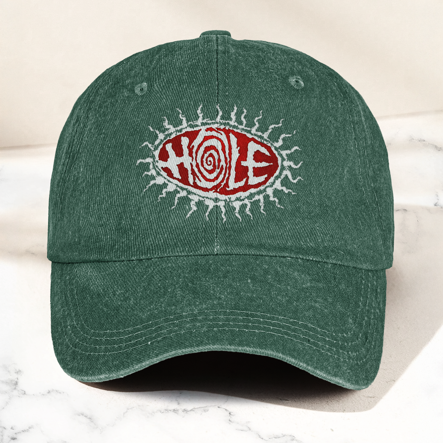 Hole Band Eyeball Denim Cap – Vintage Hole Band Album Merch Gift for Dad (With Box)