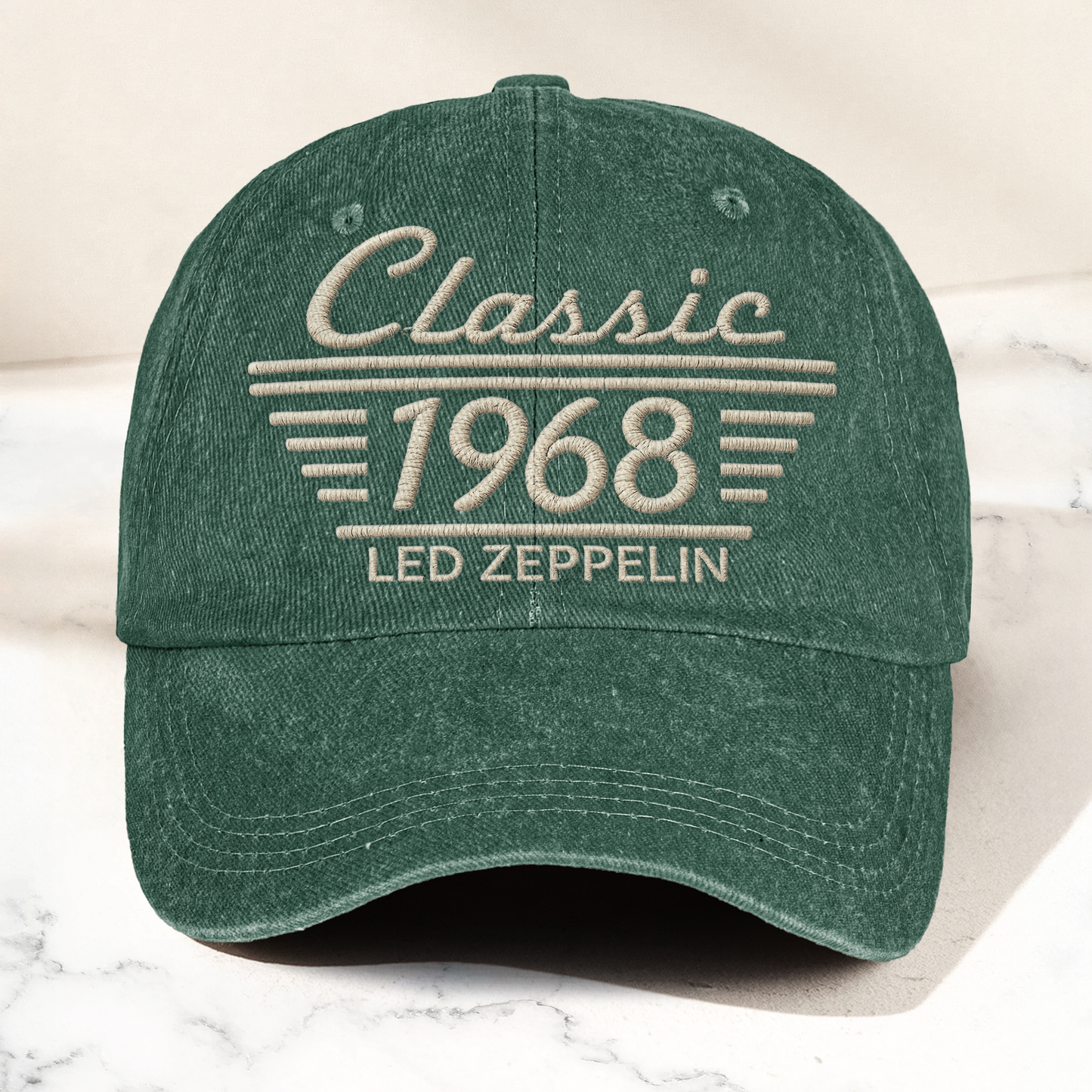 Led Zeppelin Classic 1968 Est Hard Rock Heavy Metal Band Music Merch Denim Cap – Retro Vintage Dad Cap Gift For Dad (With Box)
