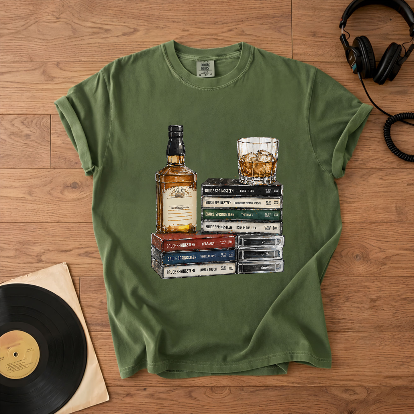 Bruce Springsteen Cassette Album Collection T-Shirt – Retro Rock Music Bruce Springsteen Merch Tee