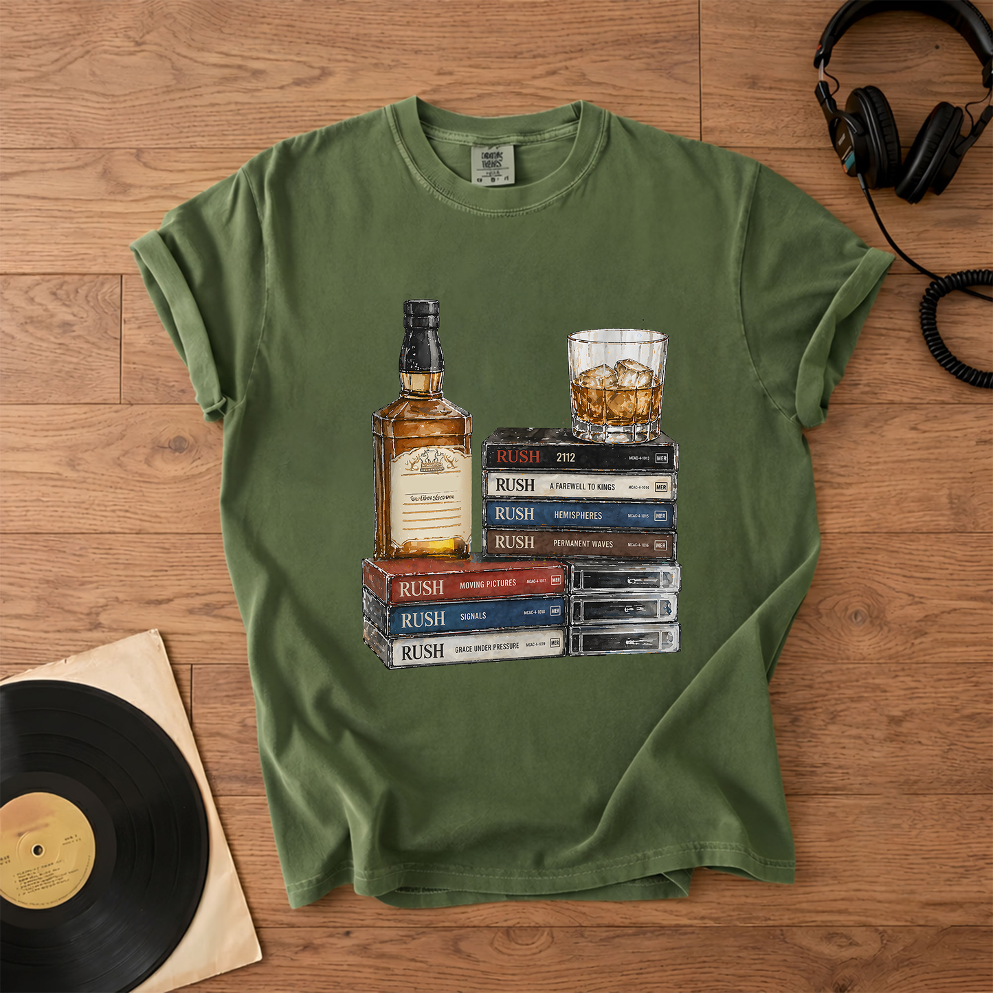 Rush Band Cassette Album Collection T-Shirt – Retro Rock Music Rush Band Merch Tee
