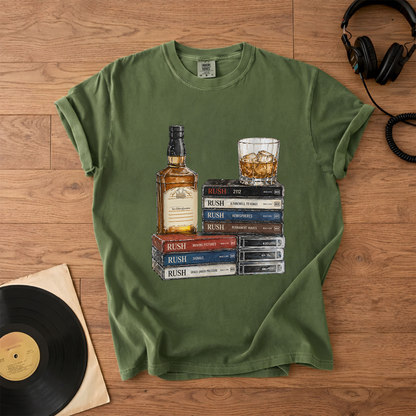Rush Band Cassette Album Collection T-Shirt – Retro Rock Music Rush Band Merch Tee