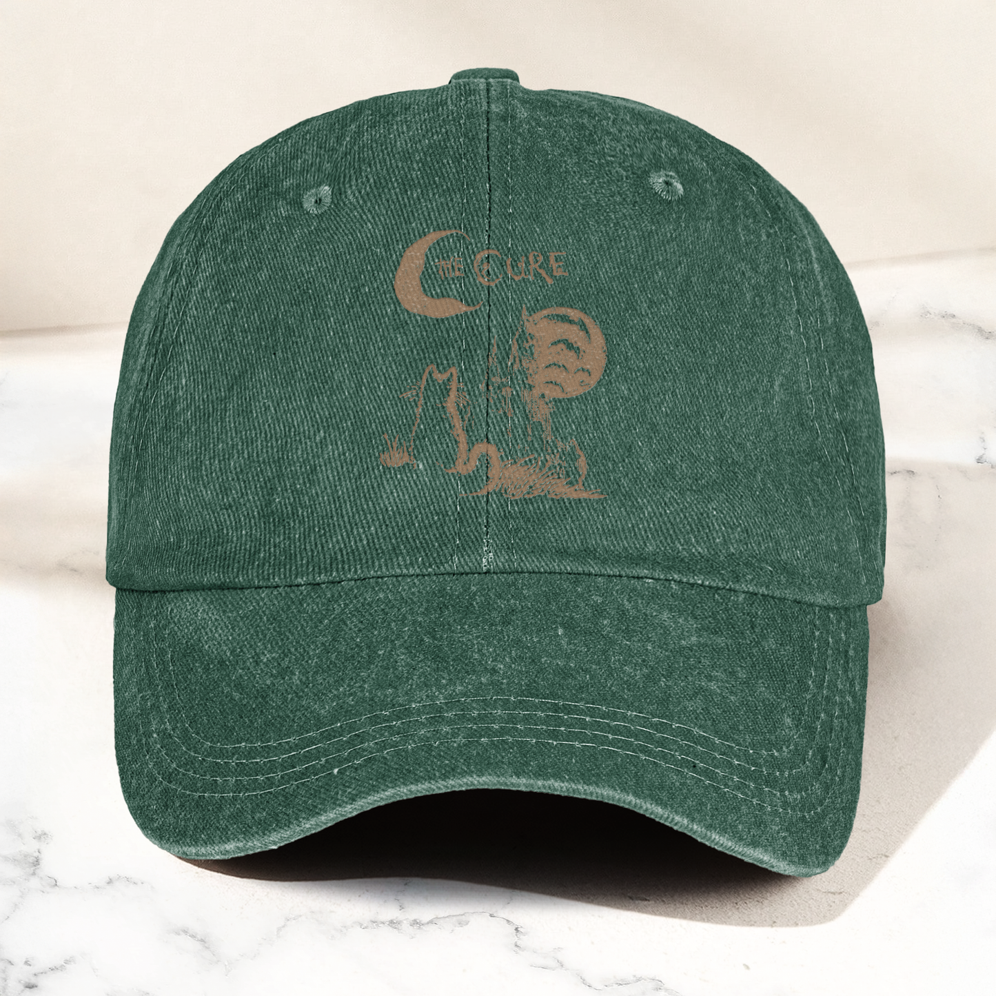 The Cure Vintage Cat Moon Denim Cap – Vintage The Cure Band Album Merch Gift for Dad (With Box)