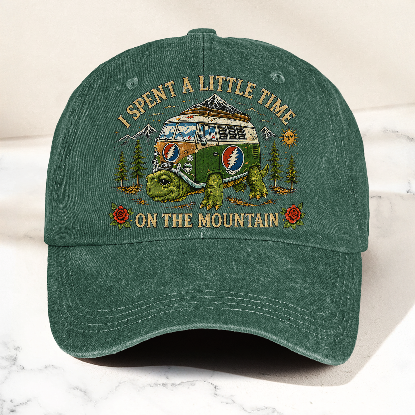 Grateful Dead New Speedway Boogie Toured Bus Terrapin Denim Cap – Retro Vintage Dad Cap Gift For Dad (With Box)