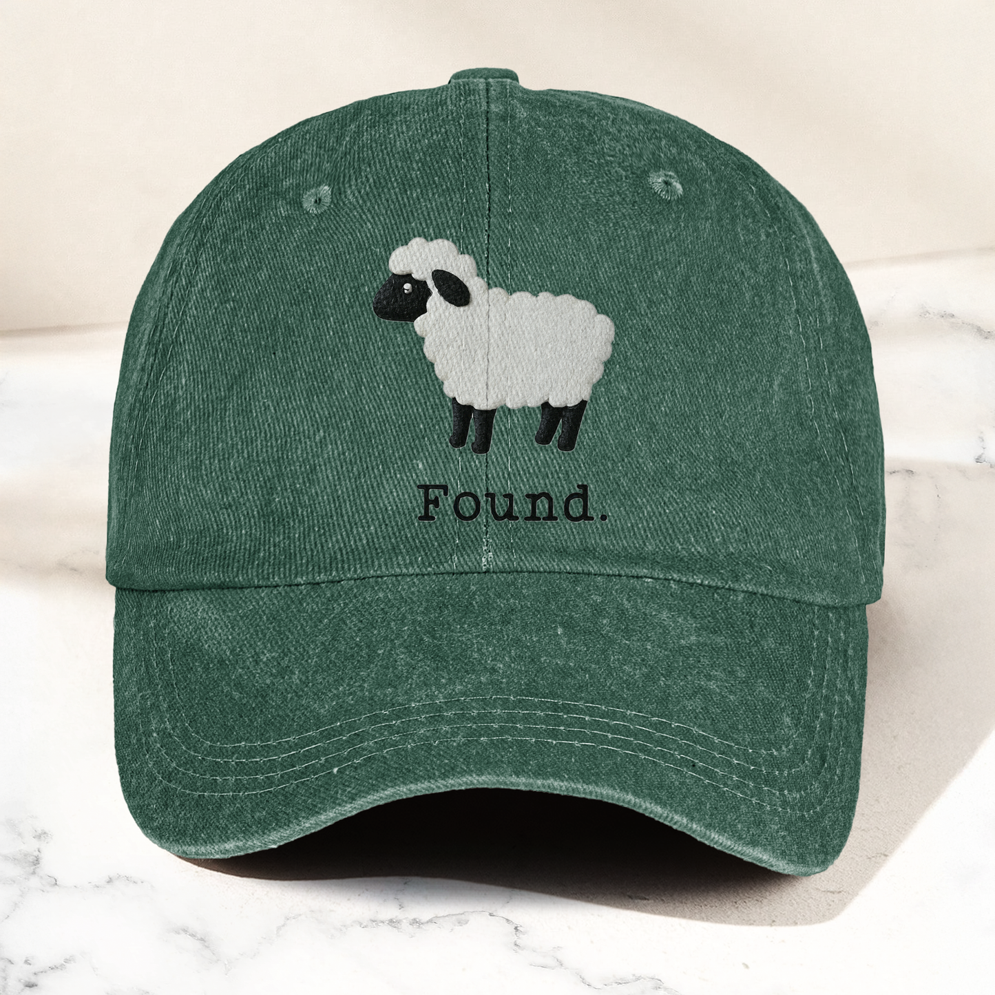 Found Lost Sheep Christian Faith Denim Cap – Vintage Dad Cap Gift For Dad (With Box)