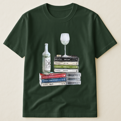 The Beatles Cassette Album Collection T-Shirt – Retro Music The Beatles Merch Tee