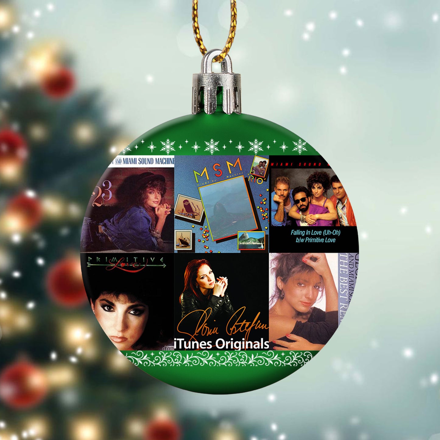 Gloria Estefan & Miami Sound Machine Album Collage Ornament – Latin Pop Christmas Decoration