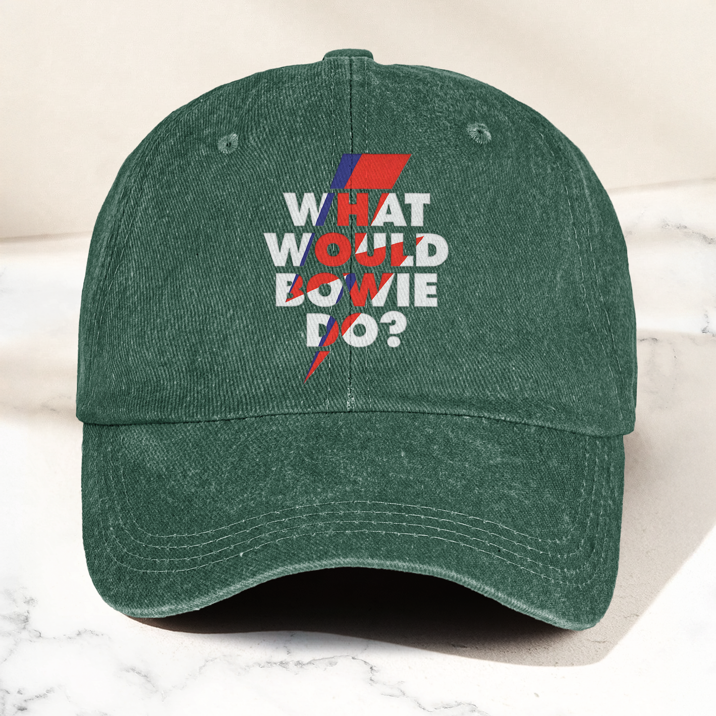What Would Bowie Do Vintage Denim Cap – Retro Music David Bowie Cap Gift For Dad (With Box)