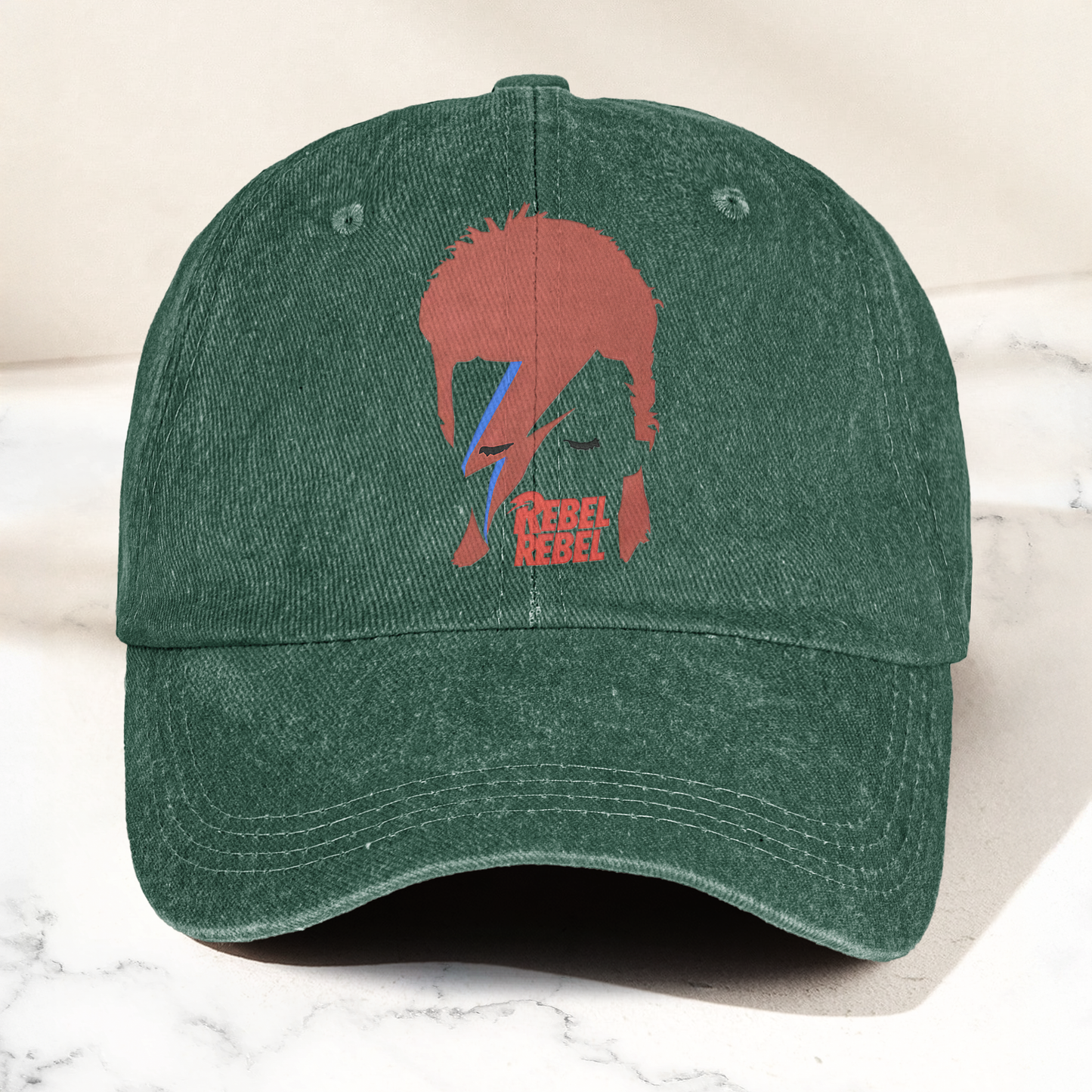 David Bowie Ziggy Stardust Rebel Rebel Denim Cap – Retro Music Fan Cap Gift For Dad (With Box)