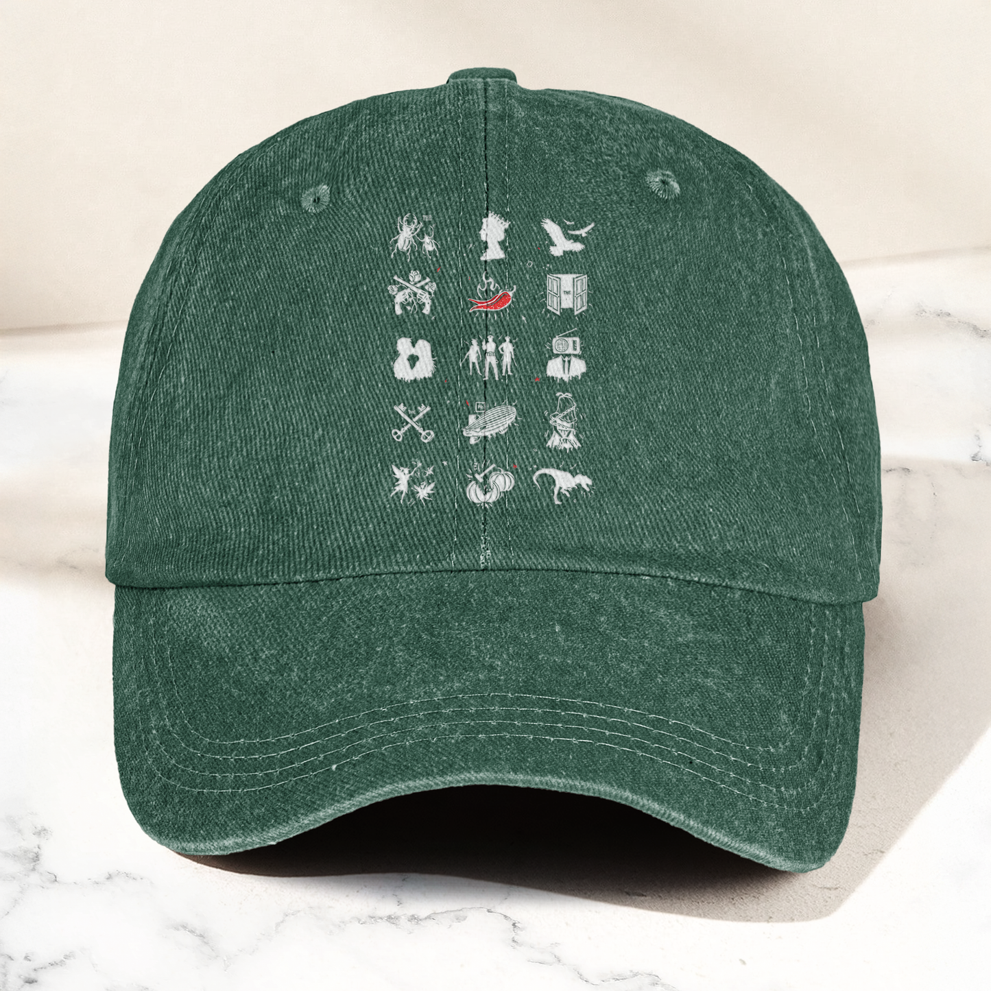 Talking Heads Symbols Cap – Vintage Washed Black Dad Hat, Minimalist Alternative Rock Icon Hat (With Box)
