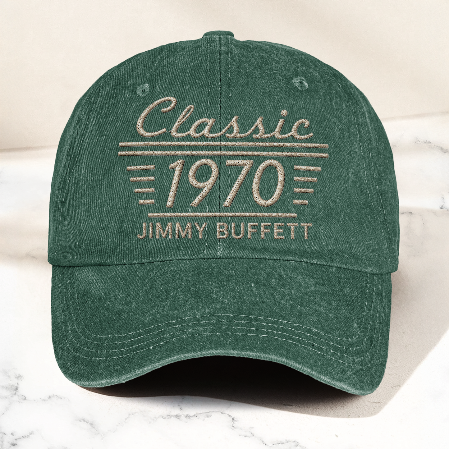 Jimmy Buffett Classic 1970 Est Margaritaville Tropical Rock Music Merch Graphic Denim Cap – Retro Vintage Dad Cap Gift For Dad (With Box)