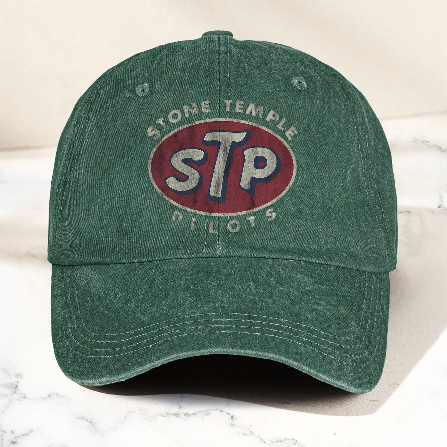 Stone Temple Pilots STP Logo Vintage Denim Cap – Retro Rock Band Cap Gift For Dad (With Box)