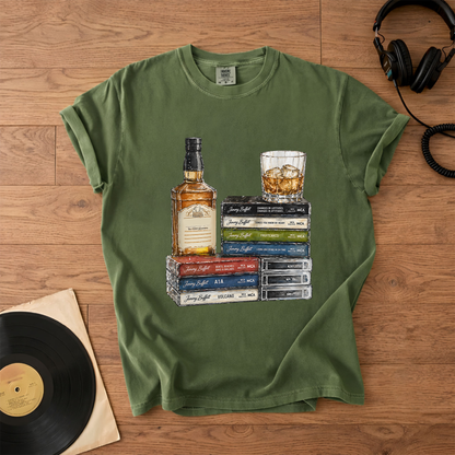 Jimmy Buffett Cassette Album Collection T-Shirt – Retro Music Jimmy Buffett Merch Tee
