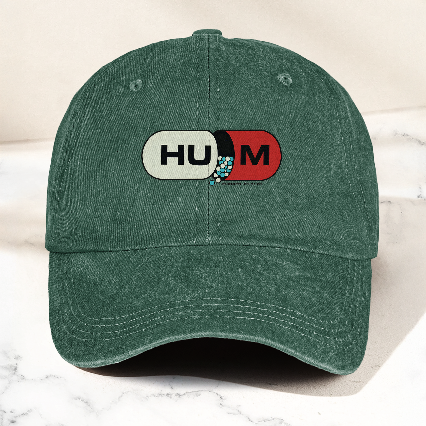 Hum Medication Parody Vintage Dad Hat – Funny Graphic Hum Band Cotton Cap (With Box)