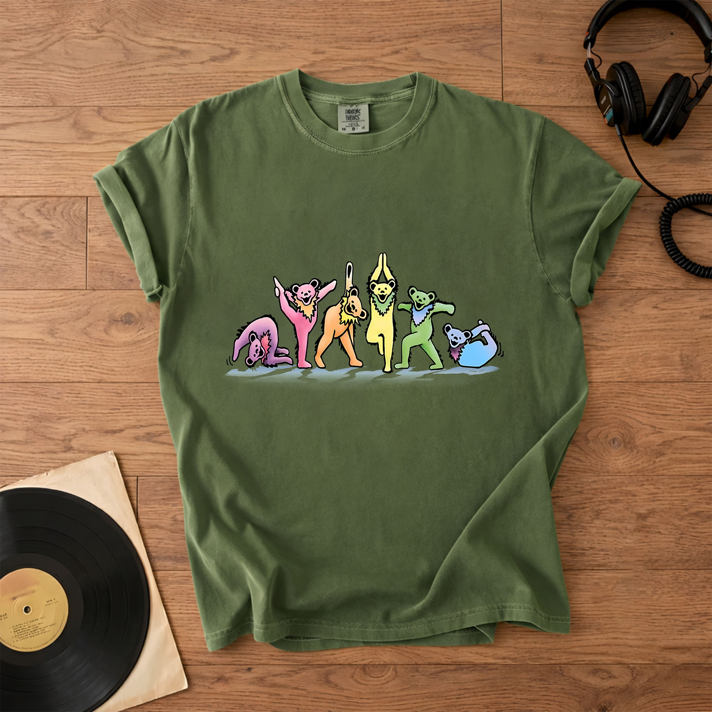 Grateful Dead Dancing Bears Yoga Poses Funny T-Shirt – Retro Music Band Merch Tee