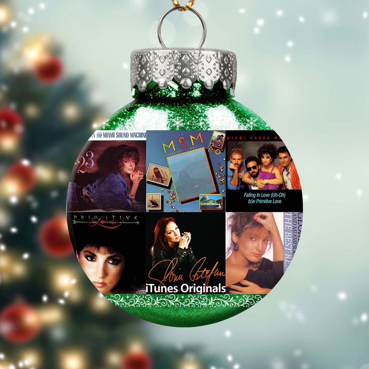 Gloria Estefan & Miami Sound Machine Album Collage Ornament – Latin Pop Christmas Decoration