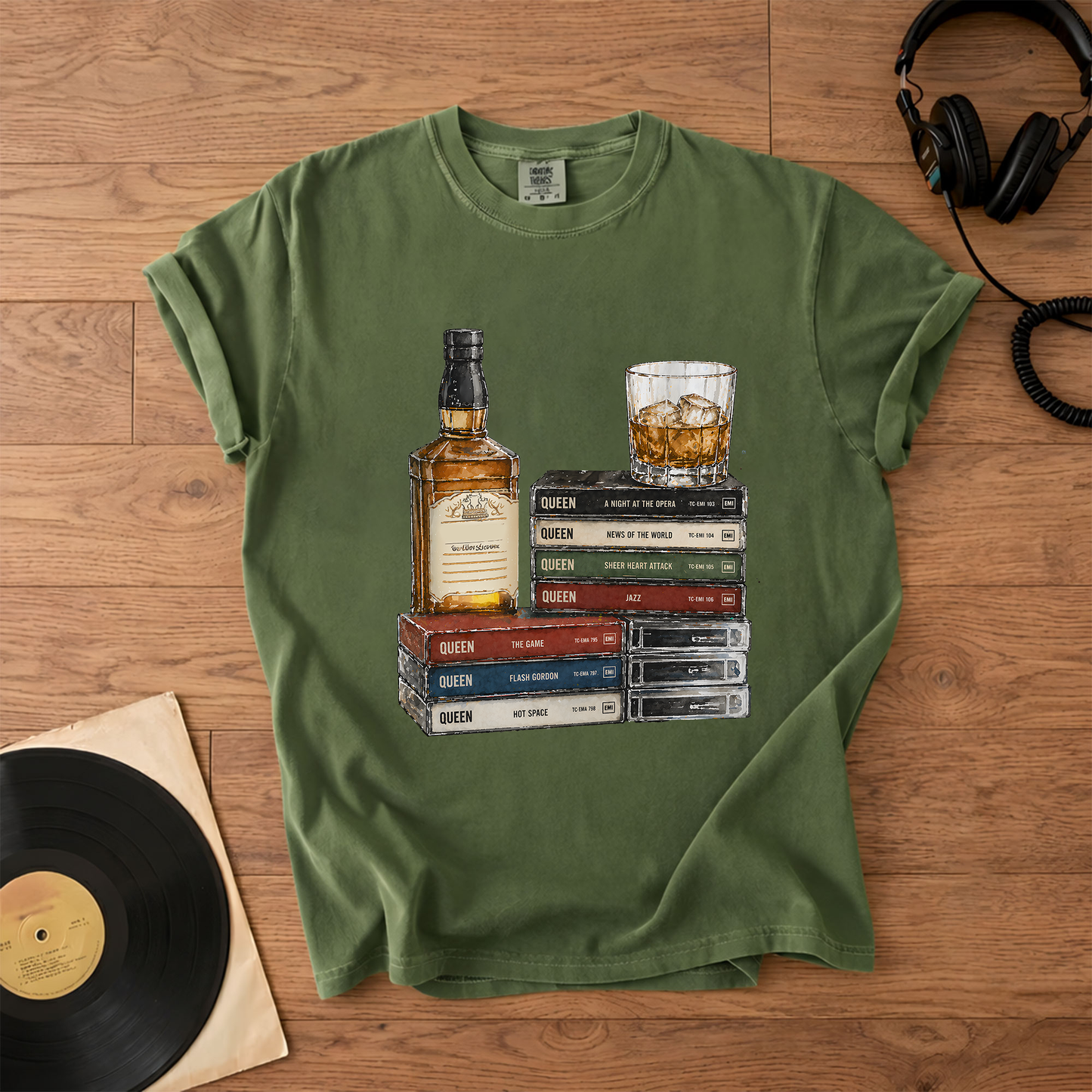 Queen Band Cassette Album Collection T-Shirt – Retro Rock Music Queen Band Merch Tee