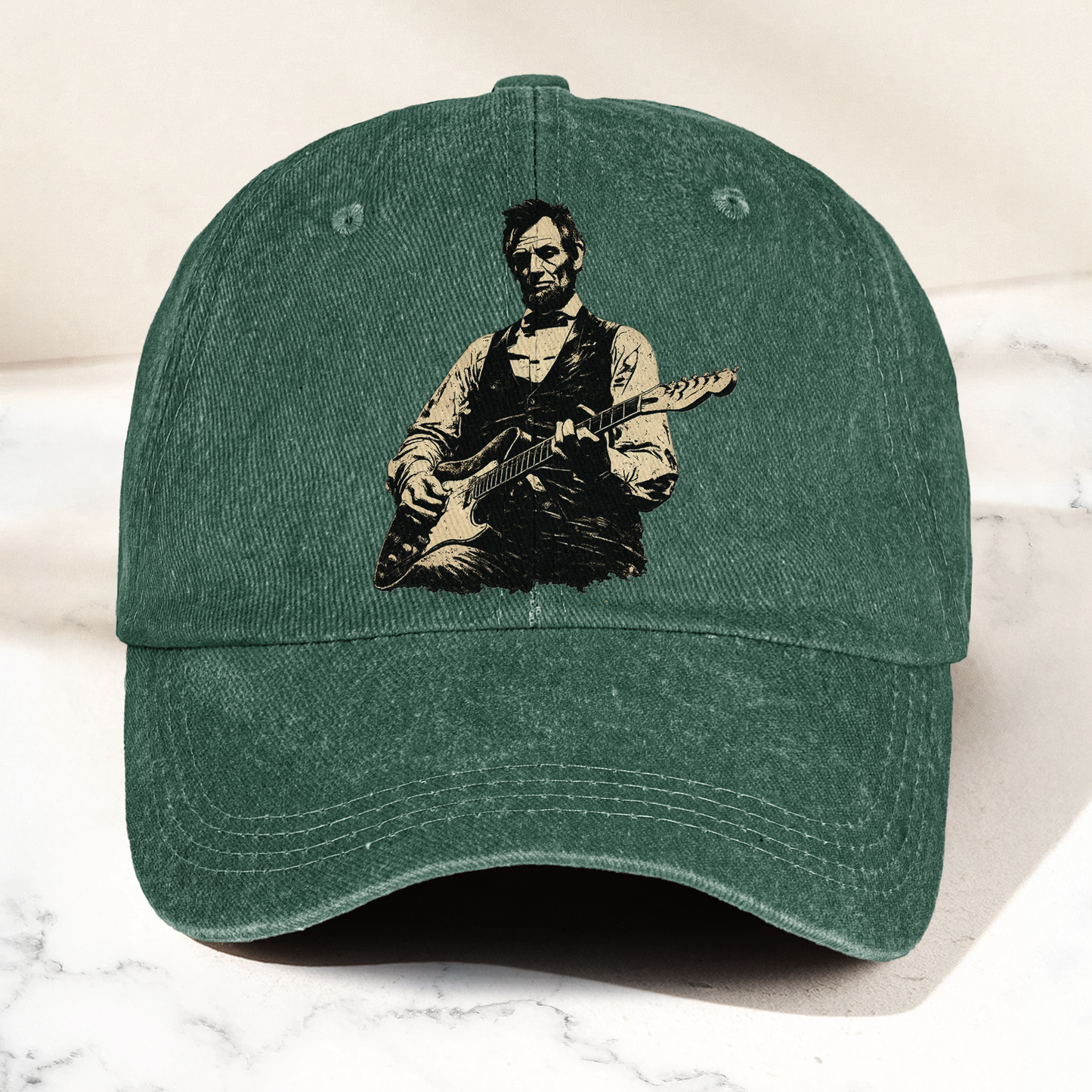 Abraham Lincoln Patriotic History Denim Cap – Vintage Dad Cap Gift For Dad (With Box)