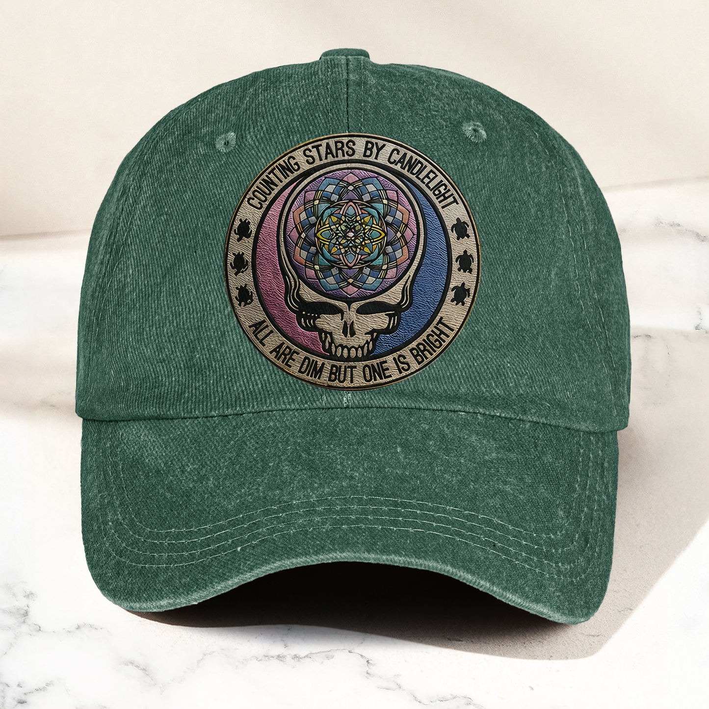 Grateful Dead Steal Your Face Terrapin Station Song Denim Cap – Retro Vintage Dad Cap Gift For Dad (With Box)