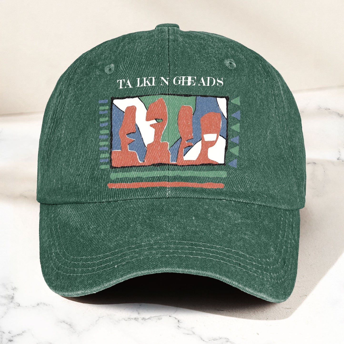 Talking Head Artwork Denim Cap – Retro Talking Head Tribute Merch Dad Hat (With Box)