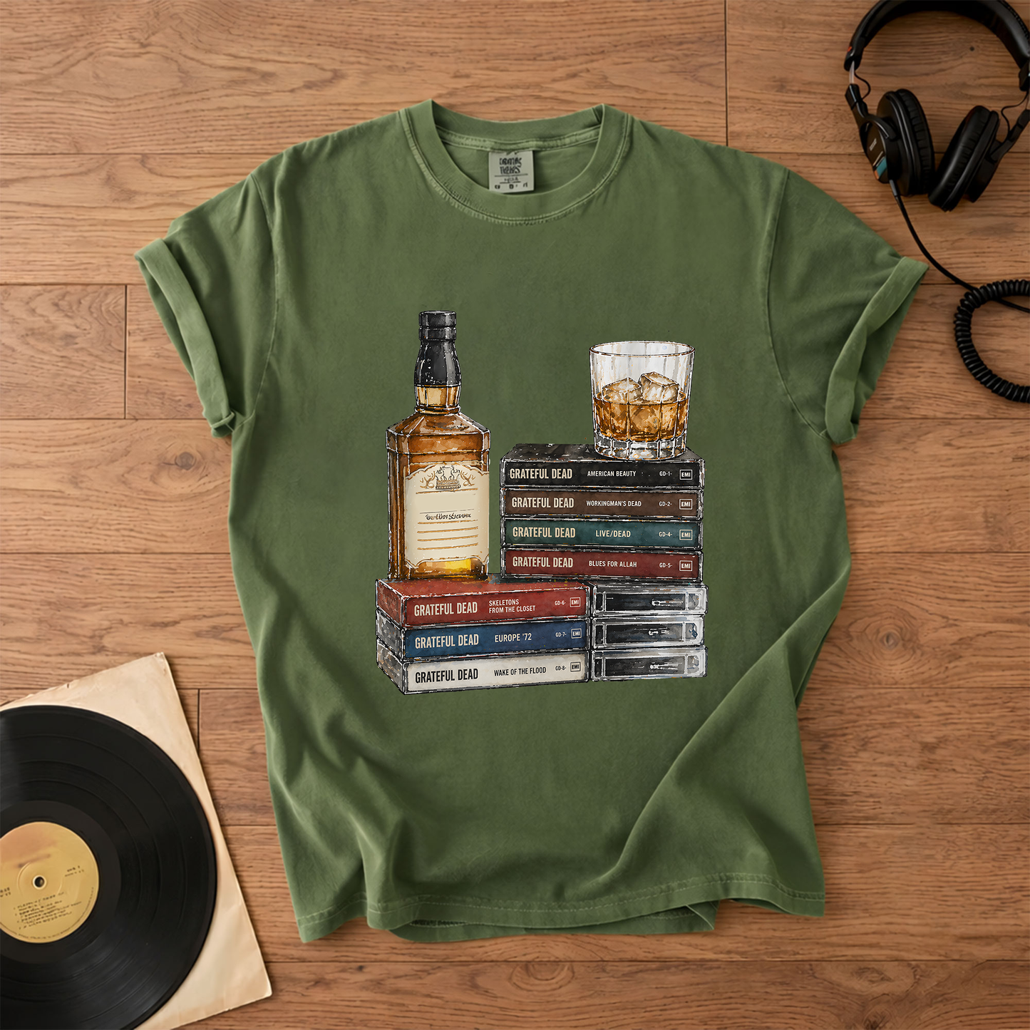 Grateful Dead Cassette Album Collection T-Shirt – Retro Music Grateful Dead Merch Tee