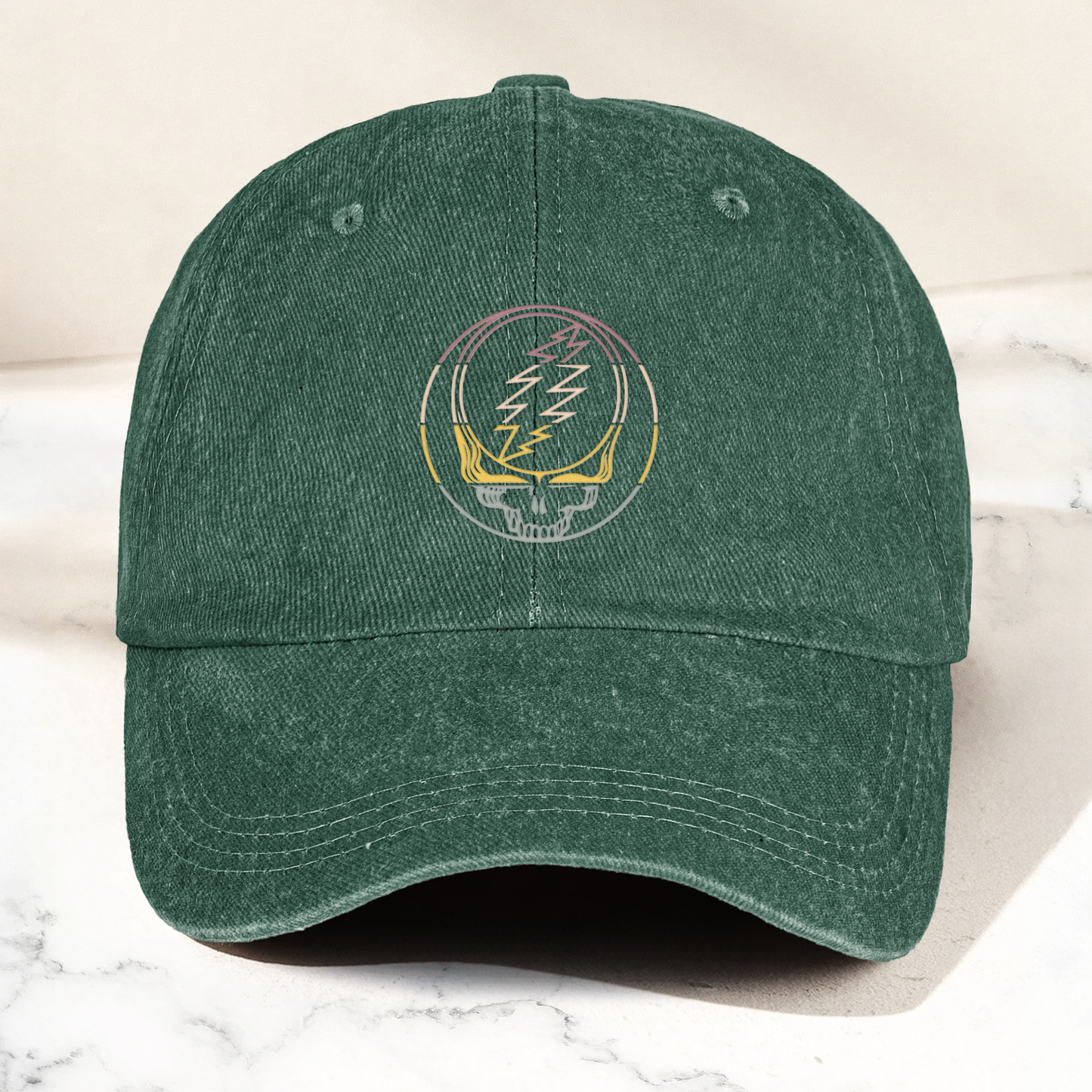Grateful Dead Dad Cap – Lightning Skull Minimal Dad Hat