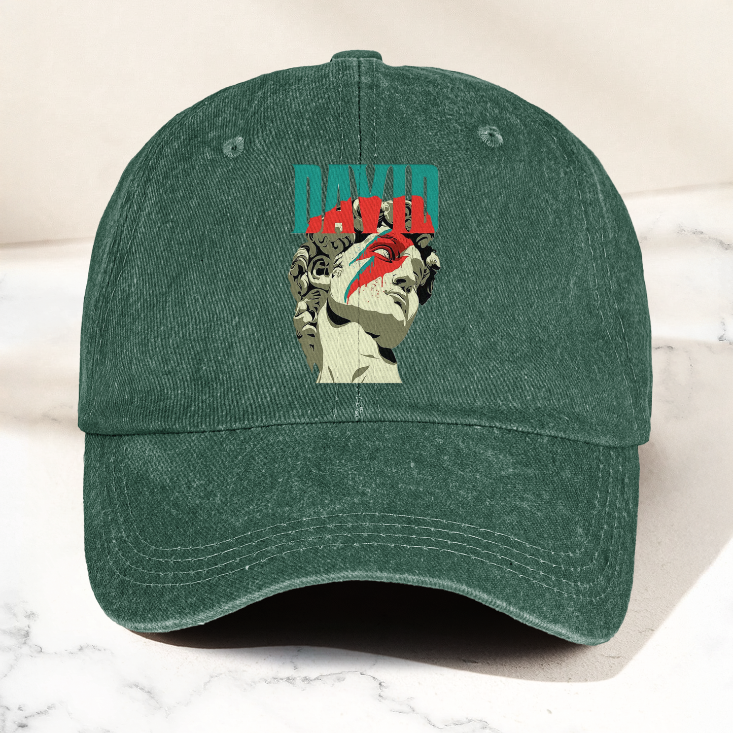 David Bowie Michelangelo David Statue Denim Cap – Retro Music Fan Cap Gift For Dad (With Box)