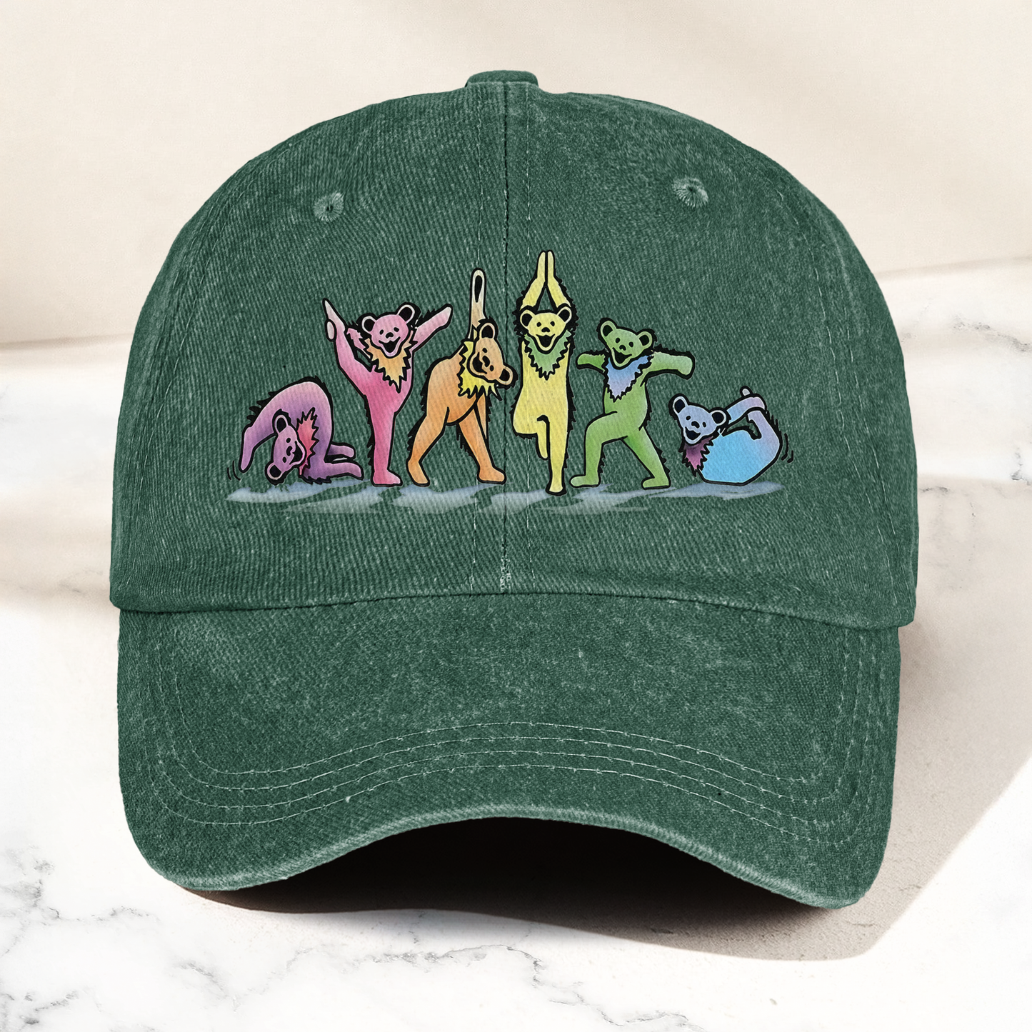 Grateful Dead  Dancing Bears Yoga Tickets Denim Cap – Retro Punk Rock Music Fan Cap Gift For Dad (With Box)