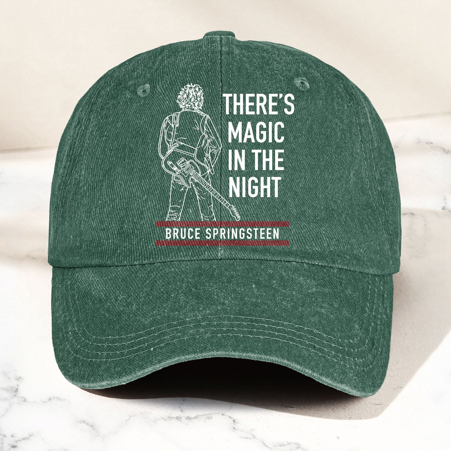 Bruce Springsteen Magic In The Night Denim Cap - Retro Vintage Dad Cap Gift For Dad (With Box)