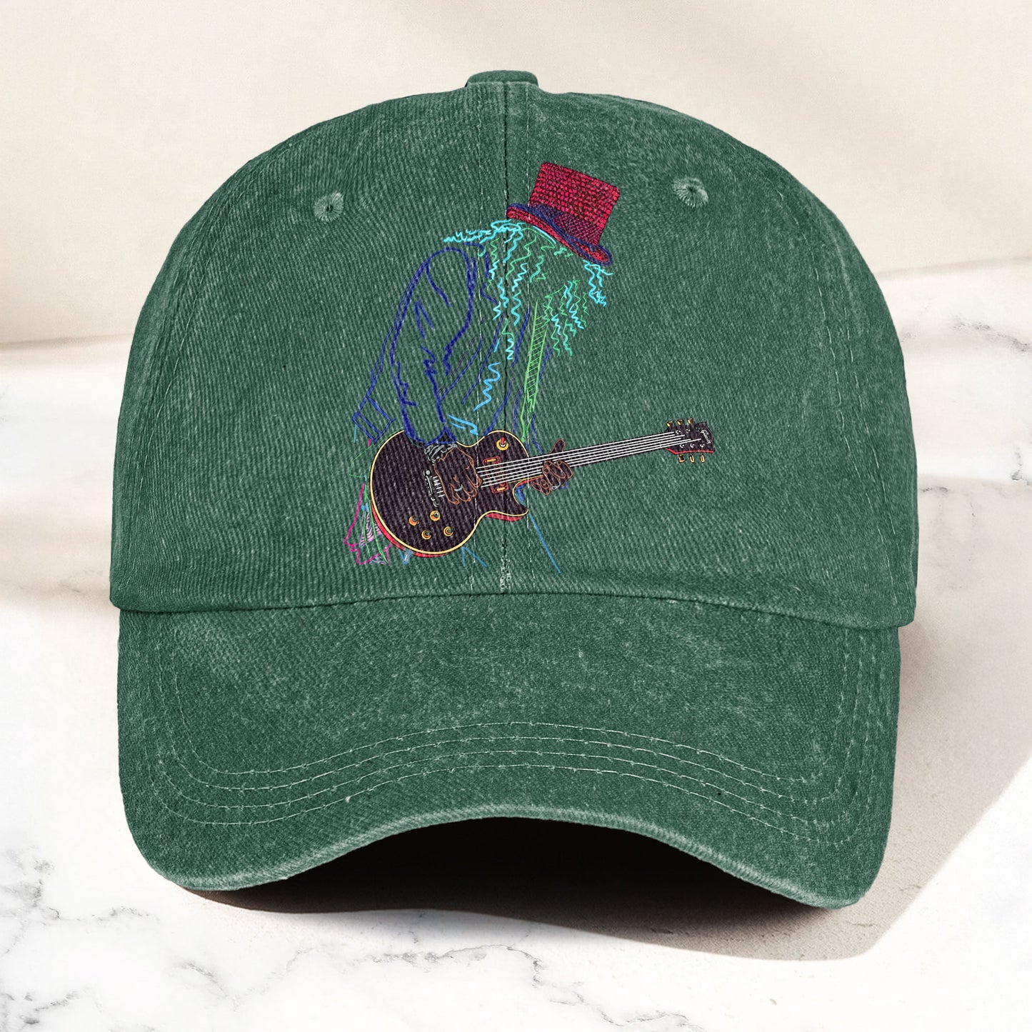Guns N’ Roses Guitar Graphic Denim Cap – Retro Vintage Dad Cap Gift For Dad (With Box)