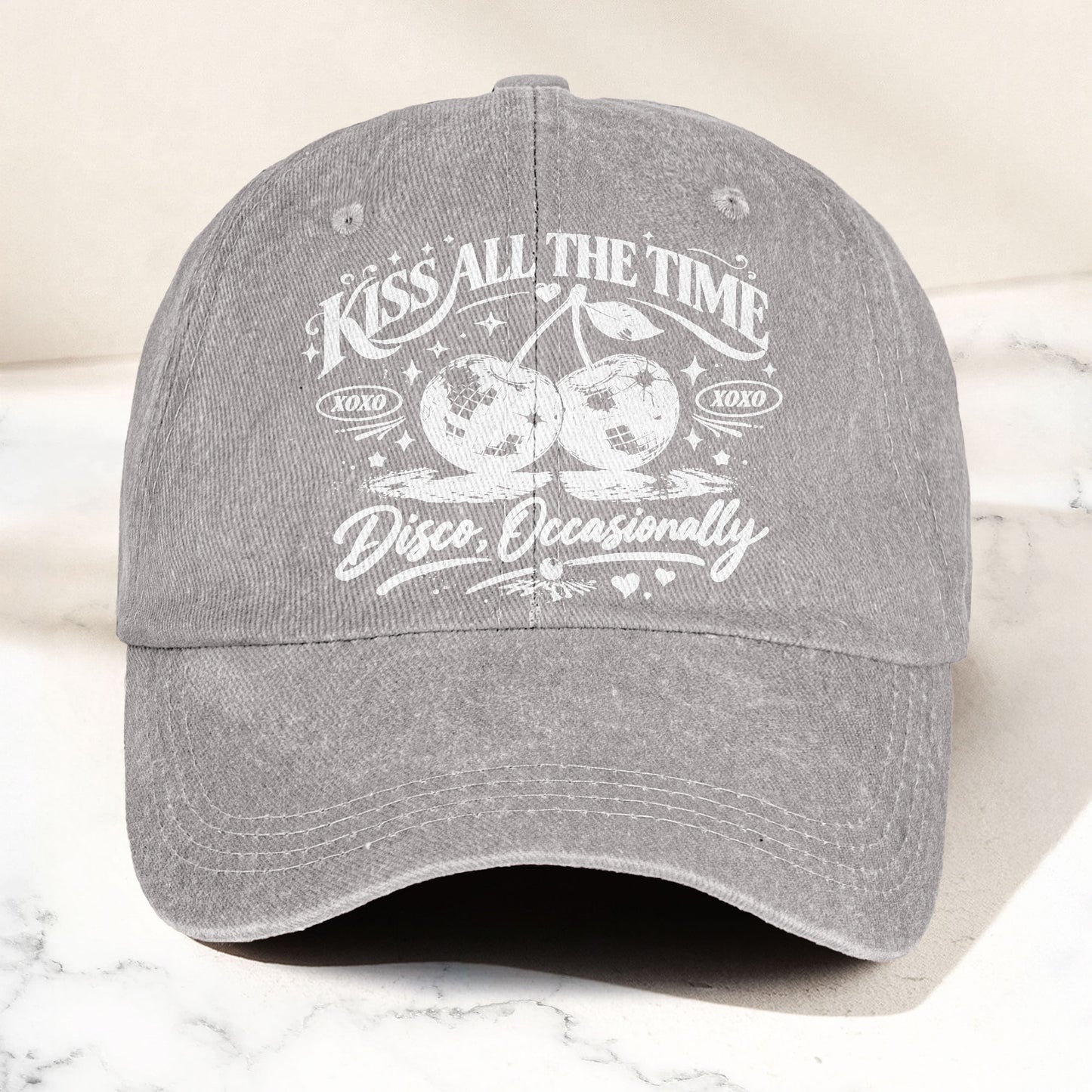 Harry Styles Kiss All The Time Disco Occasionally Denim Cap – Retro Vintage Dad Cap Gift For Dad (With Box)