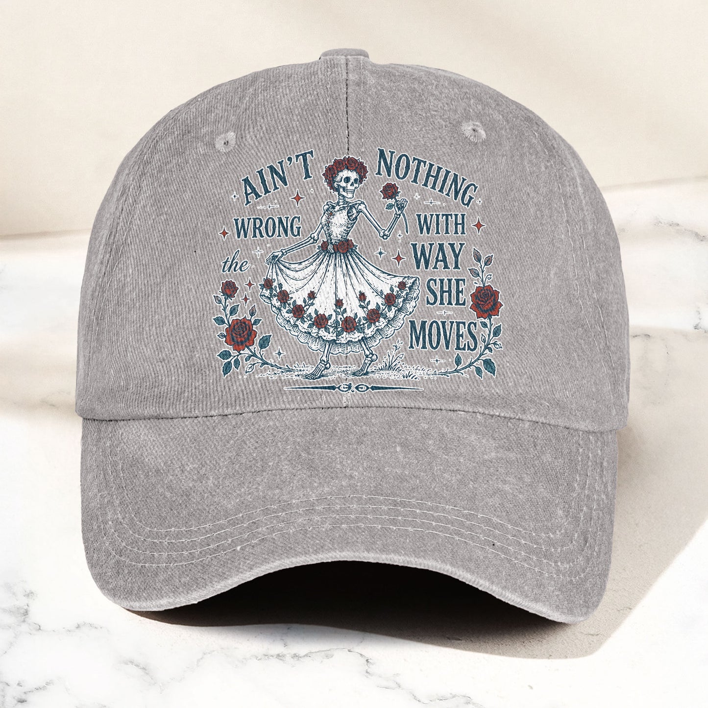 Grateful Dead Sugar Magnolia Way She Moves Vintage Denim Cap – Retro Vintage Dad Cap Gift For Dad (With Box)