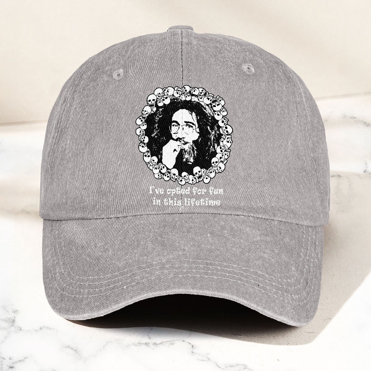 Grateful Dead Jerry Garcia Opted For Fun Quote Music Merch Denim Cap – Retro Vintage Dad Cap Gift For Dad (With Box)
