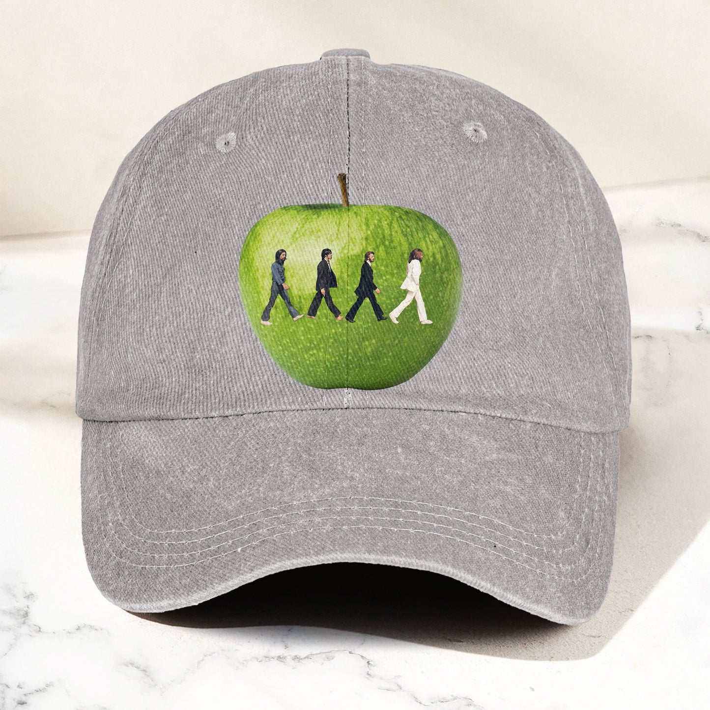 The Beatles Abbey Road Apple Graphic Music Merch Denim Cap – Retro Vintage Dad Cap Gift For Dad (With Box)