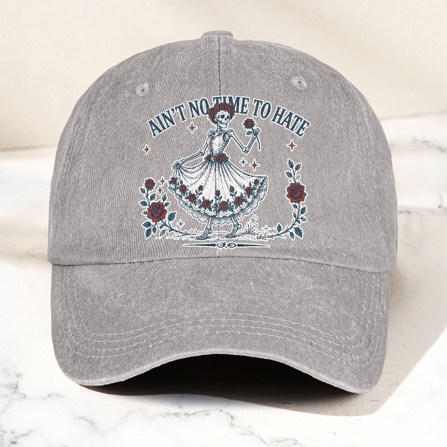 Grateful Dead Aint No Time To Hate Uncle Johns Band Lyrics Denim Cap – Retro Vintage Dad Cap Gift For Dad (With Box)