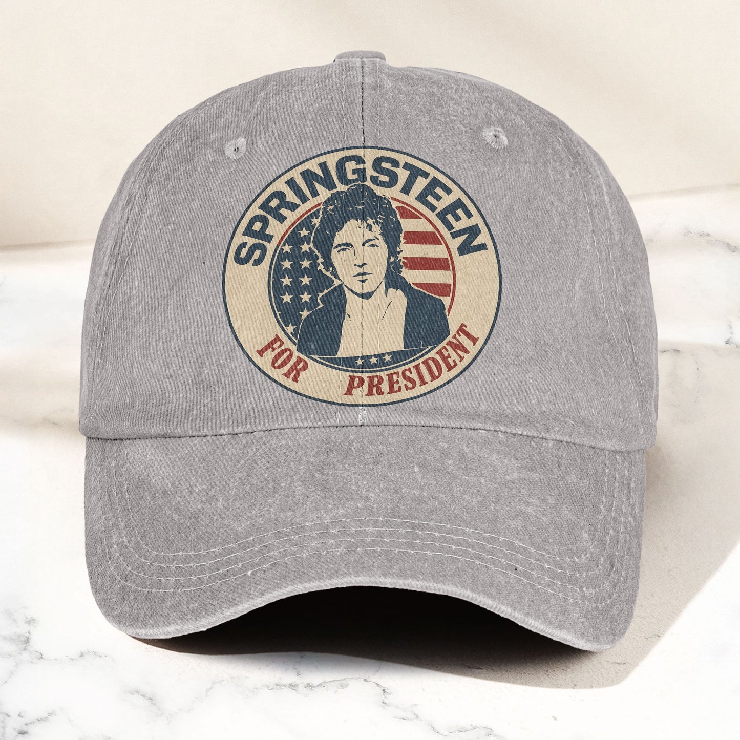 Bruce Springsteen For President Music Merch Denim Cap – Retro Vintage Dad Cap Gift For Dad (With Box)