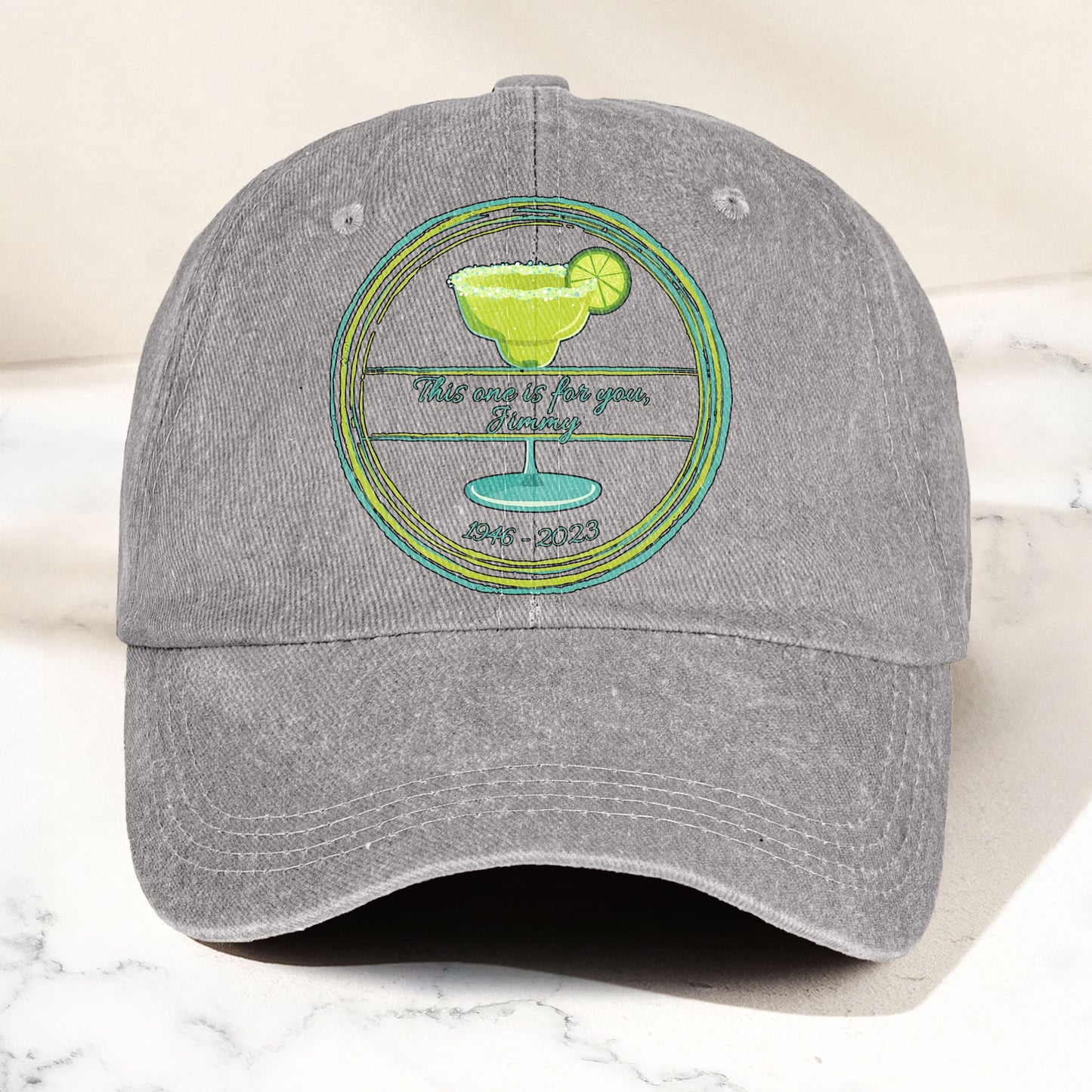 This one is for you Jimmy 1946-2023 Denim Cap – Retro Jimmy Buffett Tribute Dad Hat (With Box)