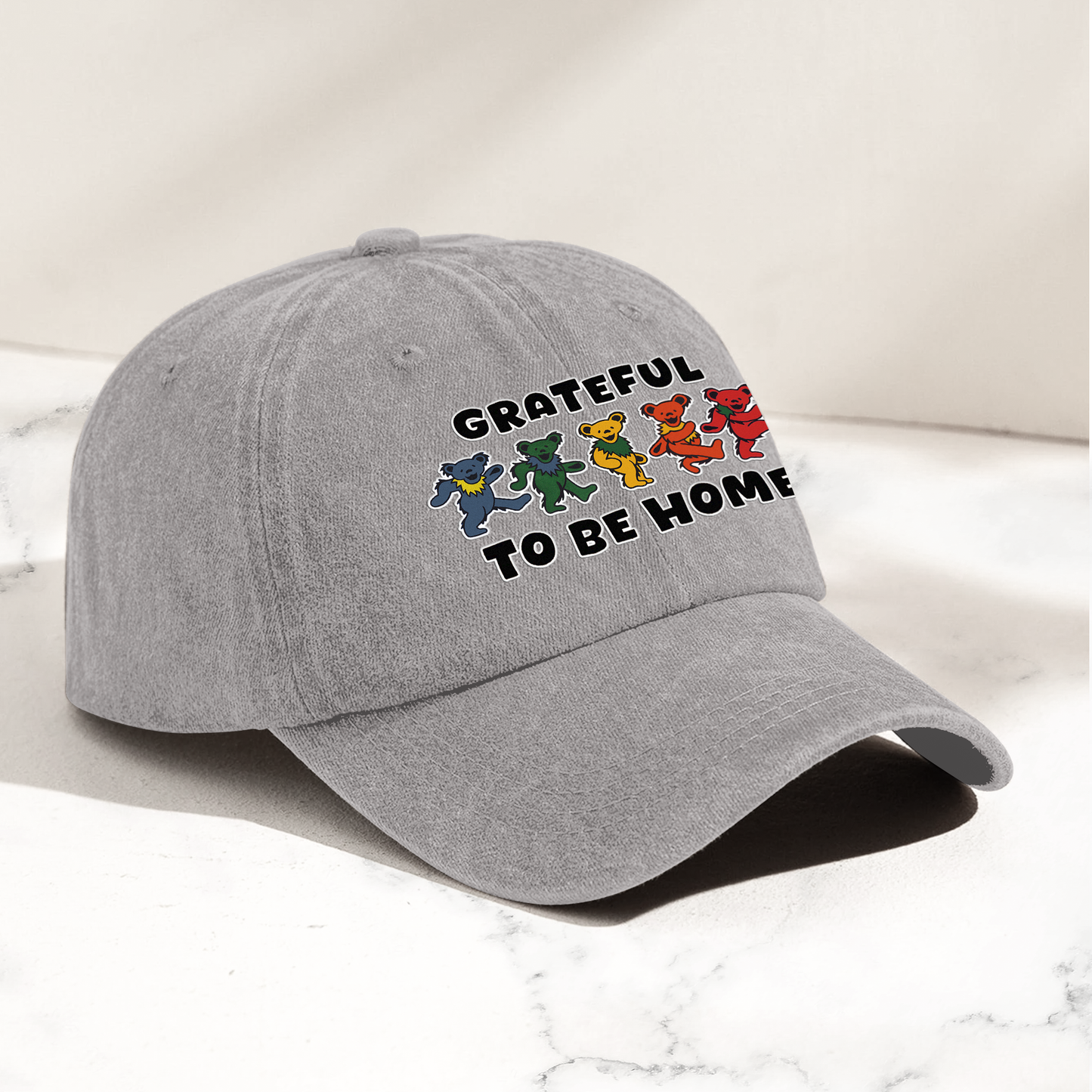 Grateful Dead Denim Cap – Dancing Bears “Grateful To Be Home” Dad Hat ( With Box)