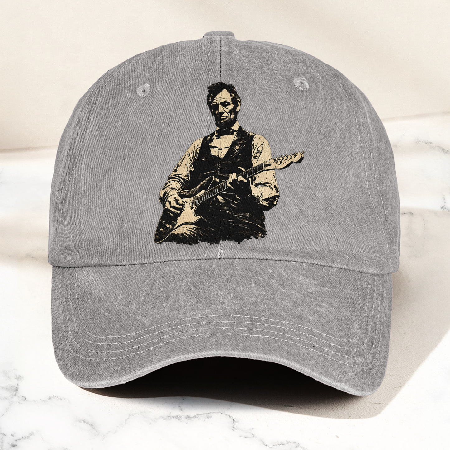 Abraham Lincoln Patriotic History Denim Cap – Vintage Dad Cap Gift For Dad (With Box)