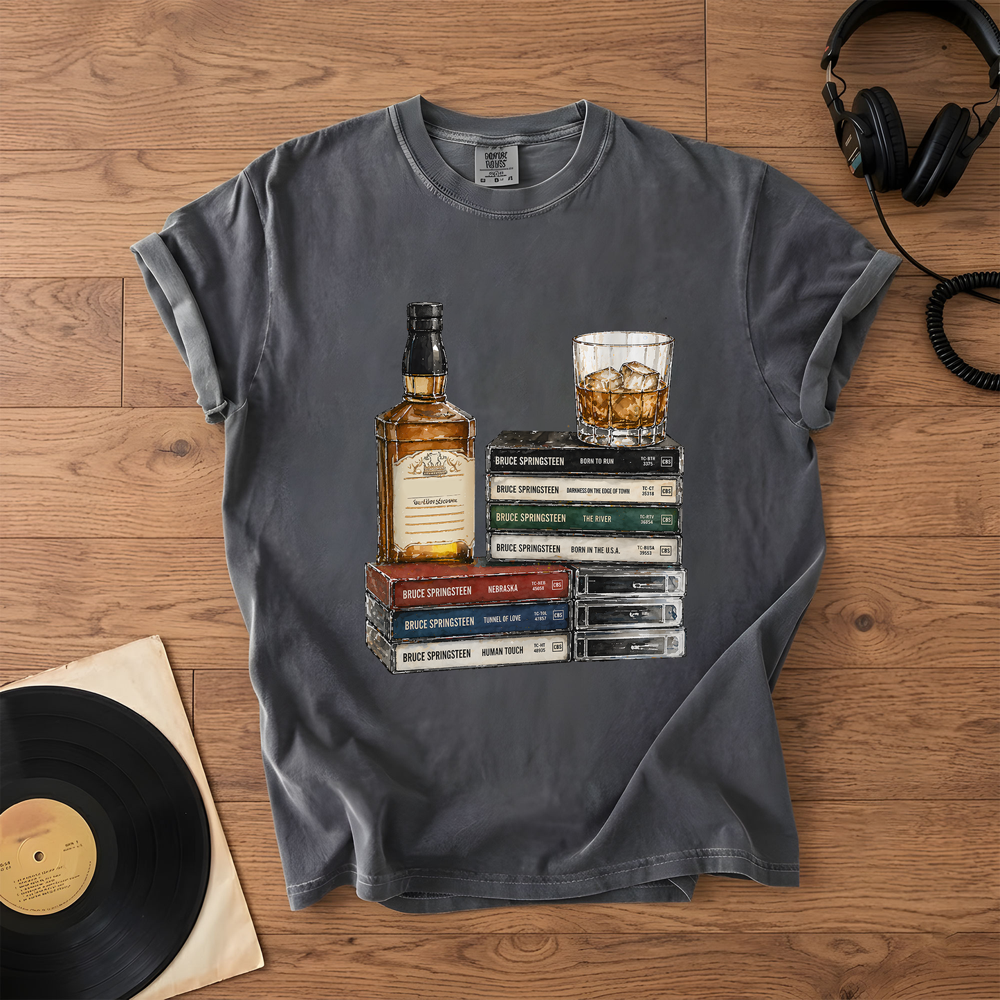 Bruce Springsteen Cassette Album Collection T-Shirt – Retro Rock Music Bruce Springsteen Merch Tee