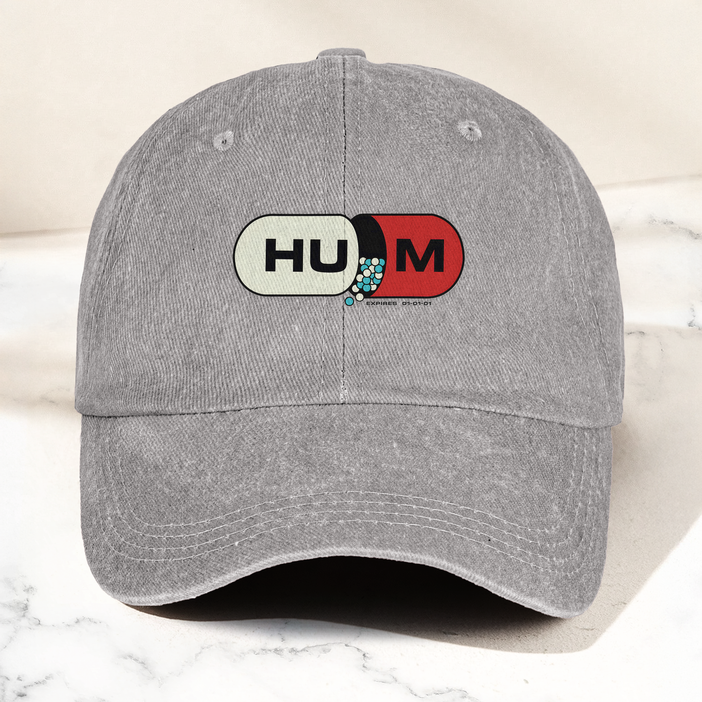 Hum Medication Parody Vintage Dad Hat – Funny Graphic Hum Band Cotton Cap (With Box)