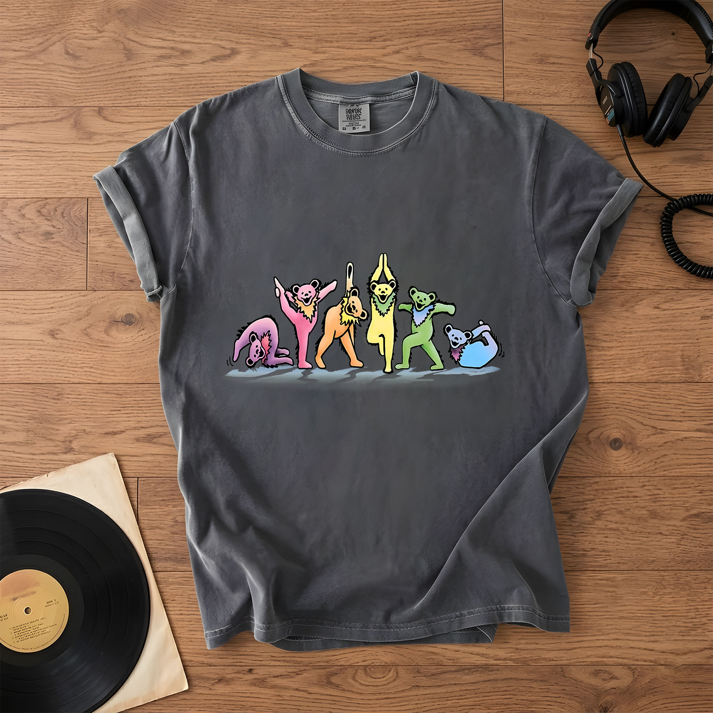 Grateful Dead Dancing Bears Yoga Poses Funny T-Shirt – Retro Music Band Merch Tee