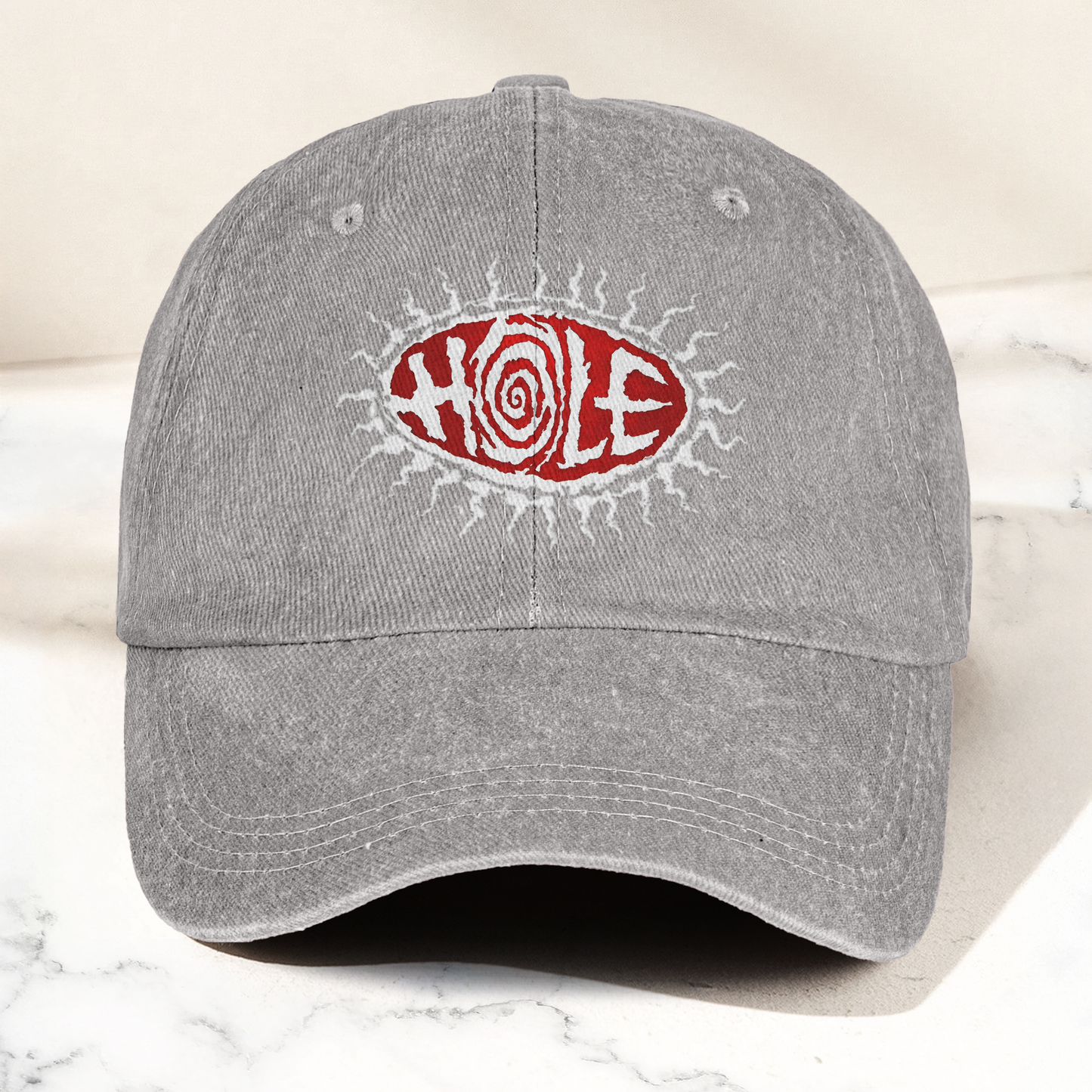 Hole Band Eyeball Denim Cap – Vintage Hole Band Album Merch Gift for Dad (With Box)