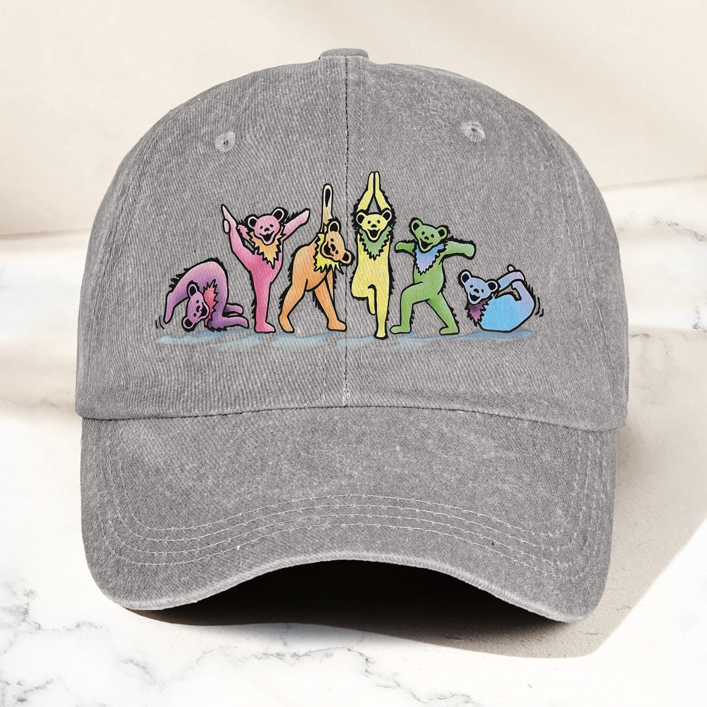 Grateful Dead  Dancing Bears Yoga Tickets Denim Cap – Retro Punk Rock Music Fan Cap Gift For Dad (With Box)