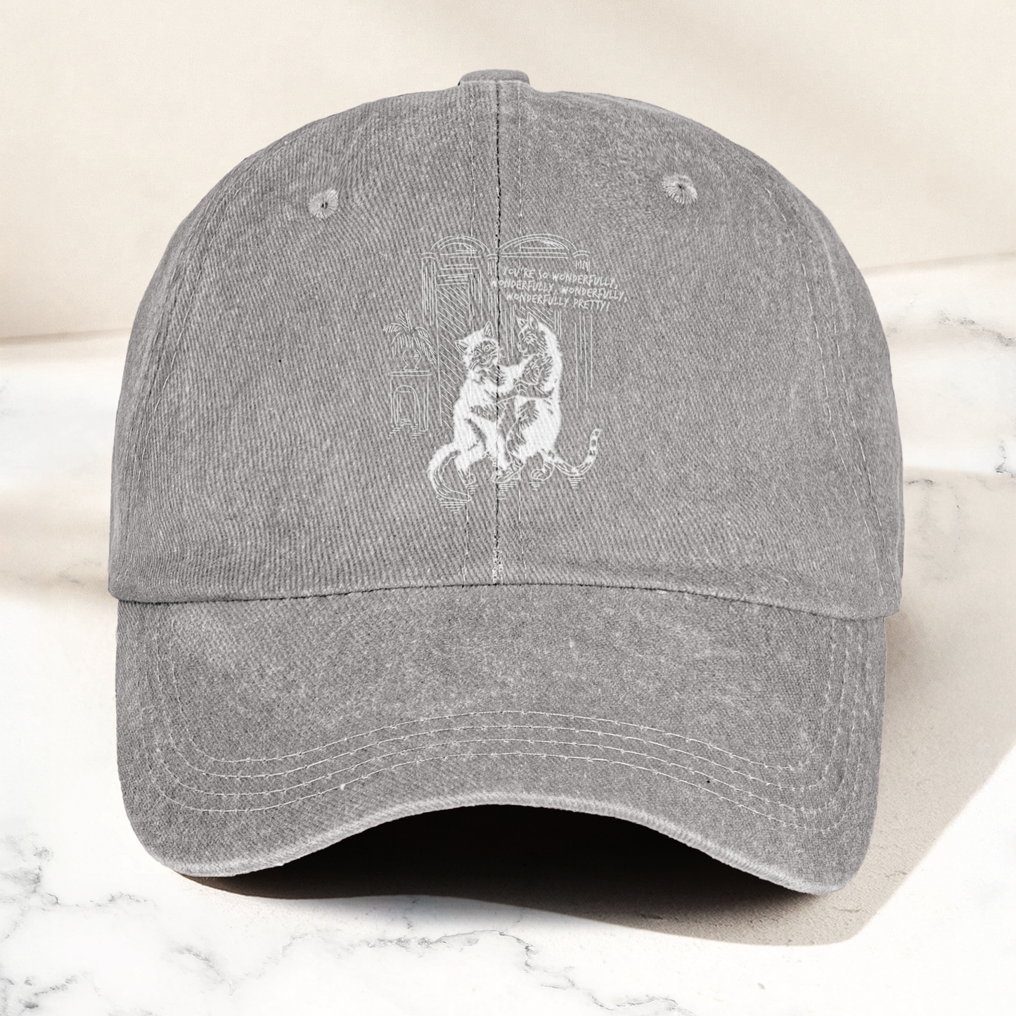 The Cure Lovecats Essential Artwork Vintage Denim Cap – Retro The Cure Band Merch Gift for Dad (With Box)