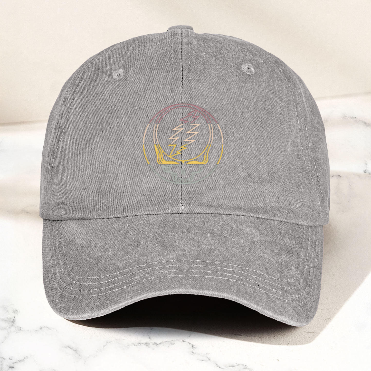 Grateful Dead Dad Cap – Lightning Skull Minimal Dad Hat