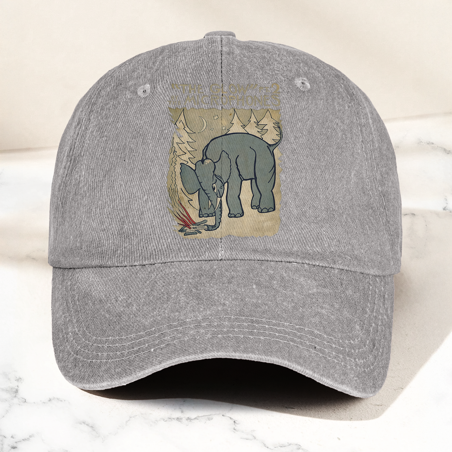 The Microphones The Glow Denim Cap – Retro Indie Rock Music Fan Cap Gift For Dad (With Box)