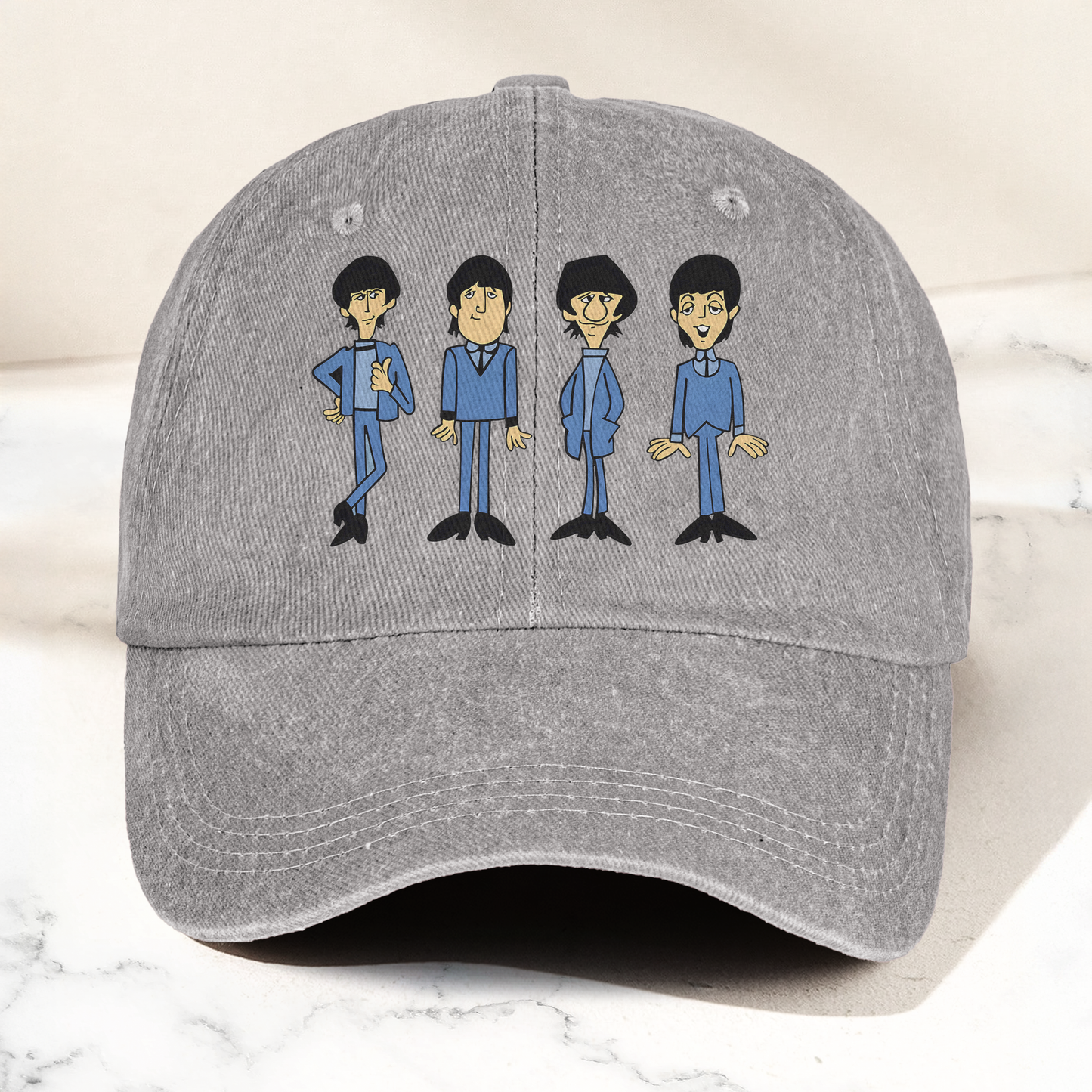 1965 Beatles Cartoon Series Denim Cap – Retro The Beatles Merch Gift for Dad (With Box)