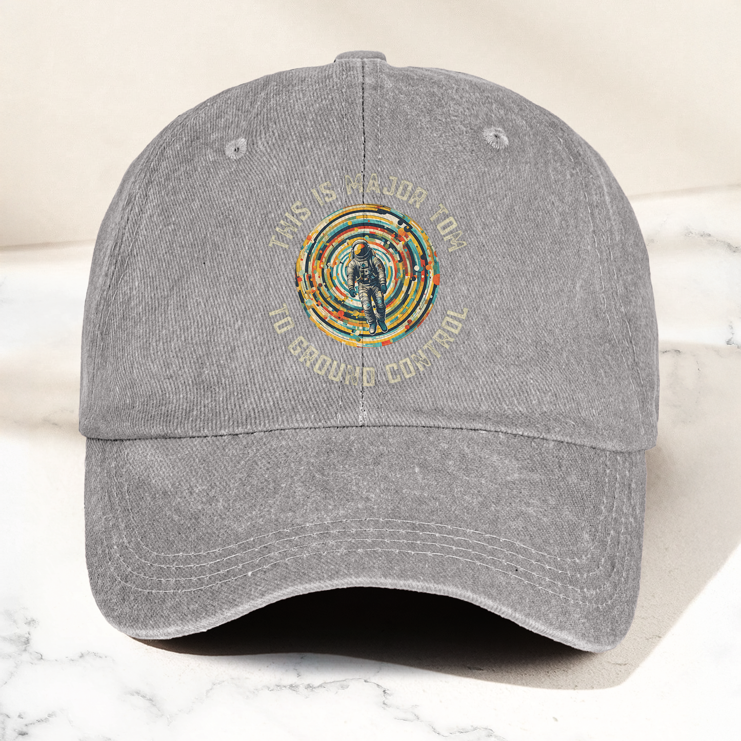 David Bowie This is Major Tom to Ground Control Denim Cap – Retro Punk Rock Music Fan Cap Gift For Dad (With Box)