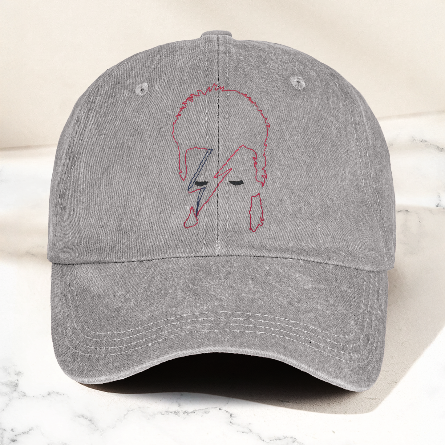 David Bowie Ziggy Stardust Rebel Rebel Line Graphic Denim Cap – Retro Music Fan Cap Gift For Dad (With Box)